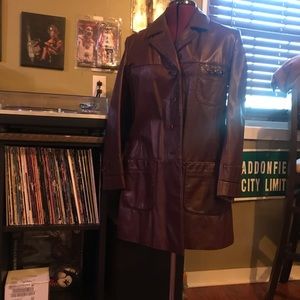 Vintage Aigner Burgandy Leather Coat